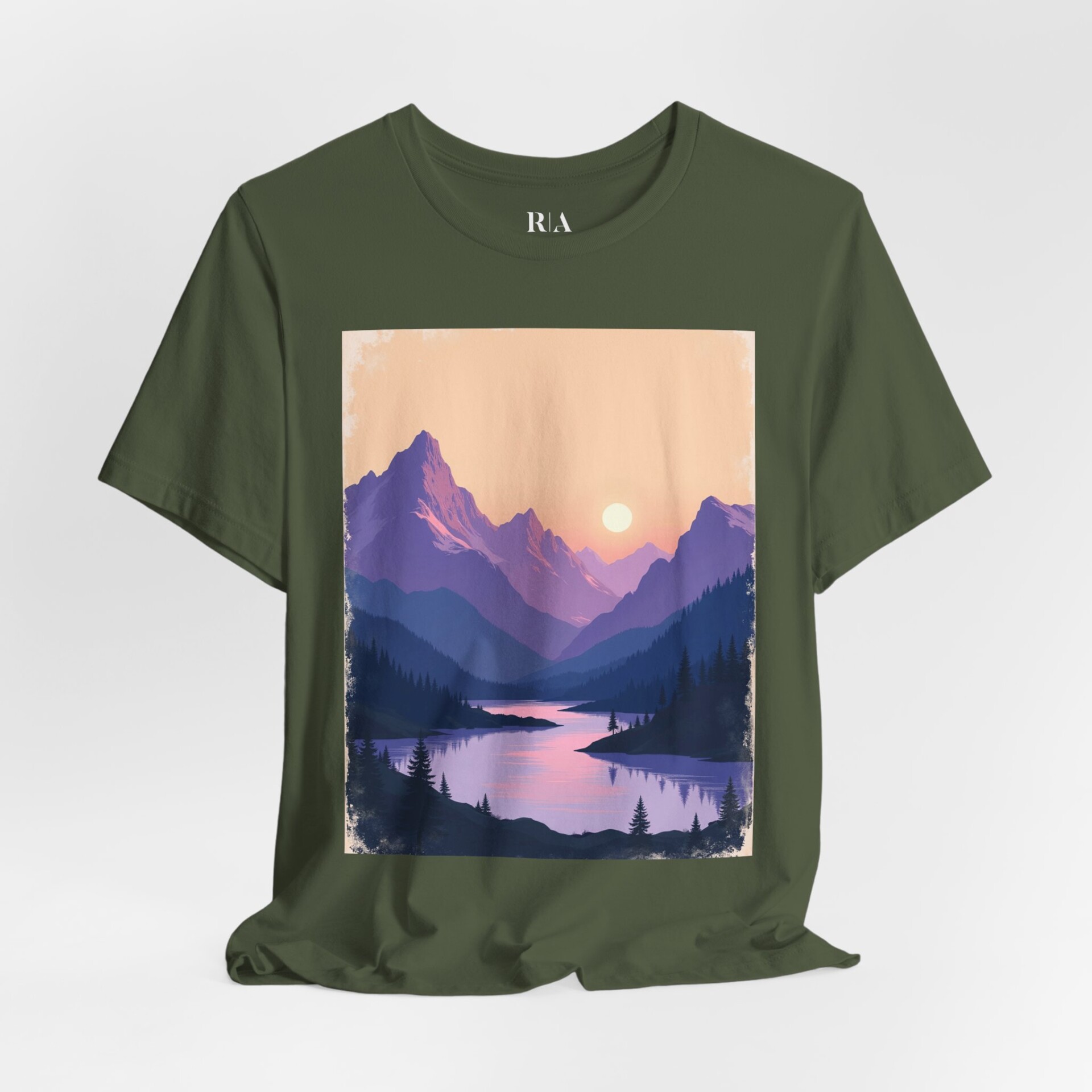 Alpine Afterglow - Premium Jersey Cotton Graphic Tee - Image 4