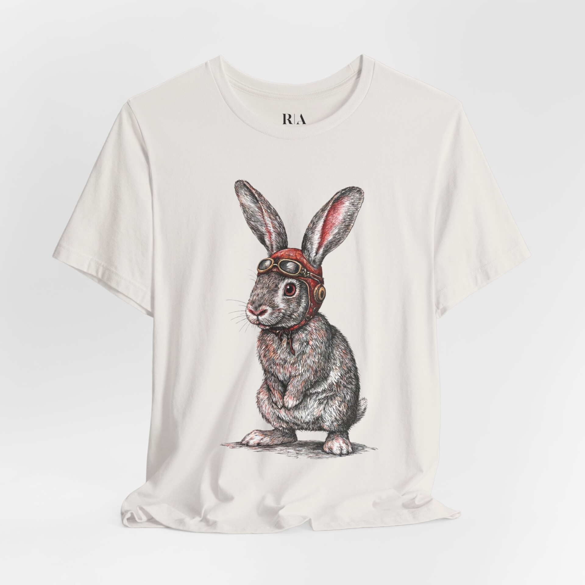 Barnstorming Bunny- Jersey Cotton Graphic Tee Shirt - Image 3
