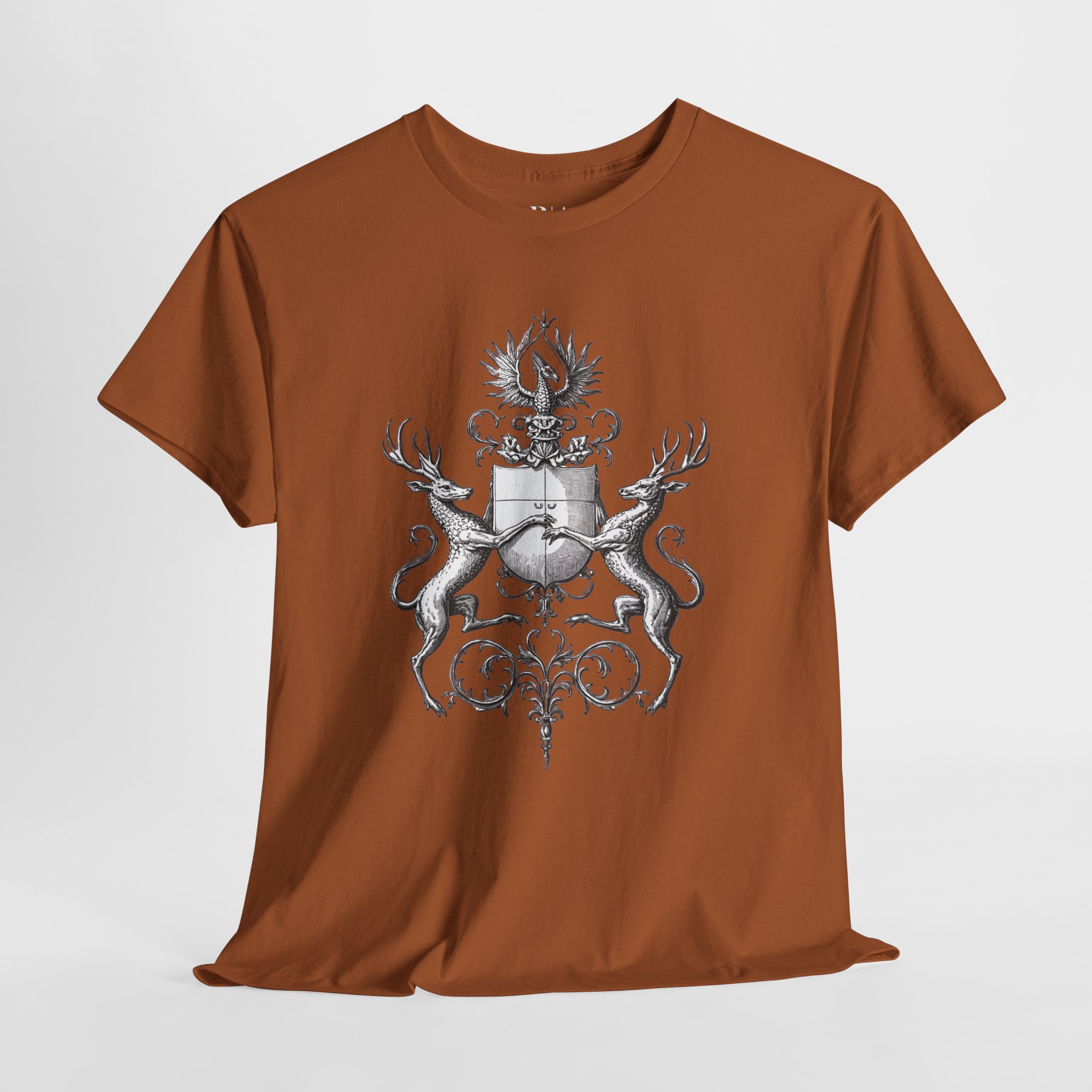 Heraldic Shield Flanked by Stags - Graphic Tee - Image 2